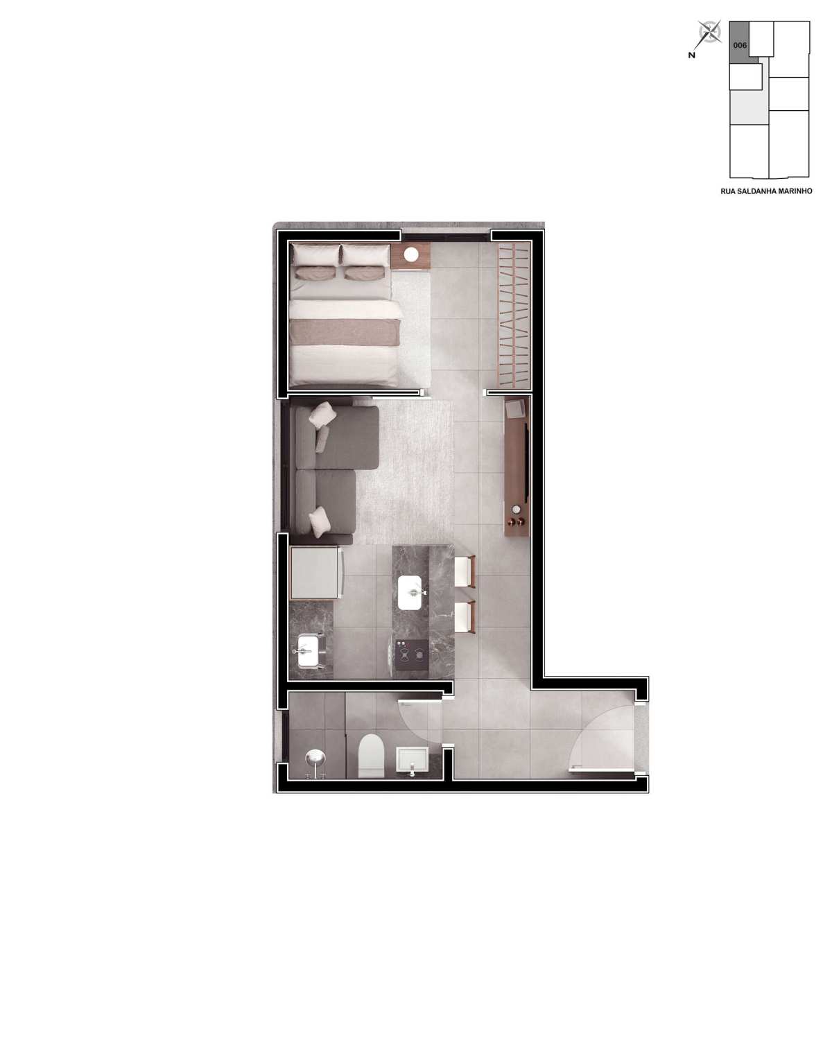 Banner - Loft à venda, no Golden Life,  em Lajeado, Centro, com 1 quarto, 29,22m²